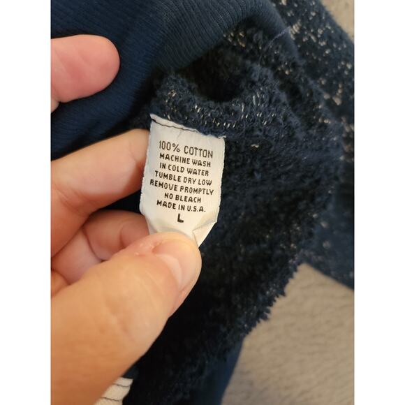 KINETIX Man's Full Zip Up Utility Sweater Jacket NEW Size Large Chunky Knit Blue - Picture 8 of 8